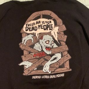 Morbid Podcast zip up hoodie. 2xl